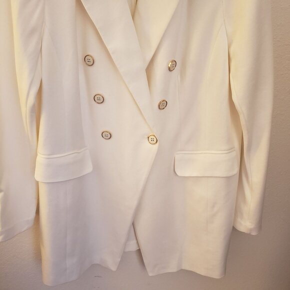 Lane Bryant Longline Double Breasted White Blazer Jacket Sz 20 NWT - Picture 5 of 9
